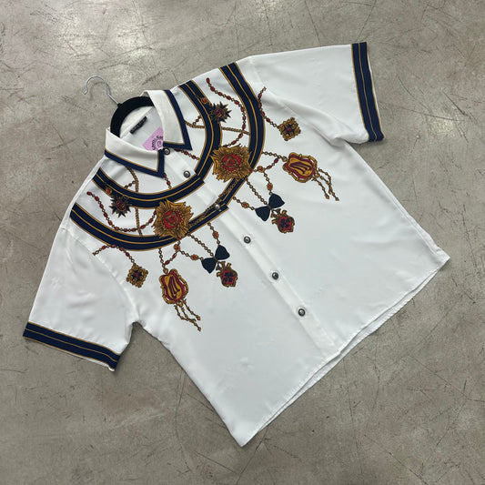 WHITE BAROQUE NAVY SHIRT