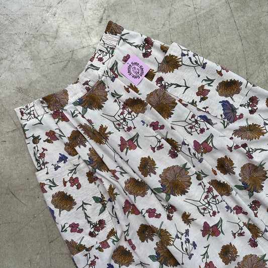 FALDA FLORAL LINO