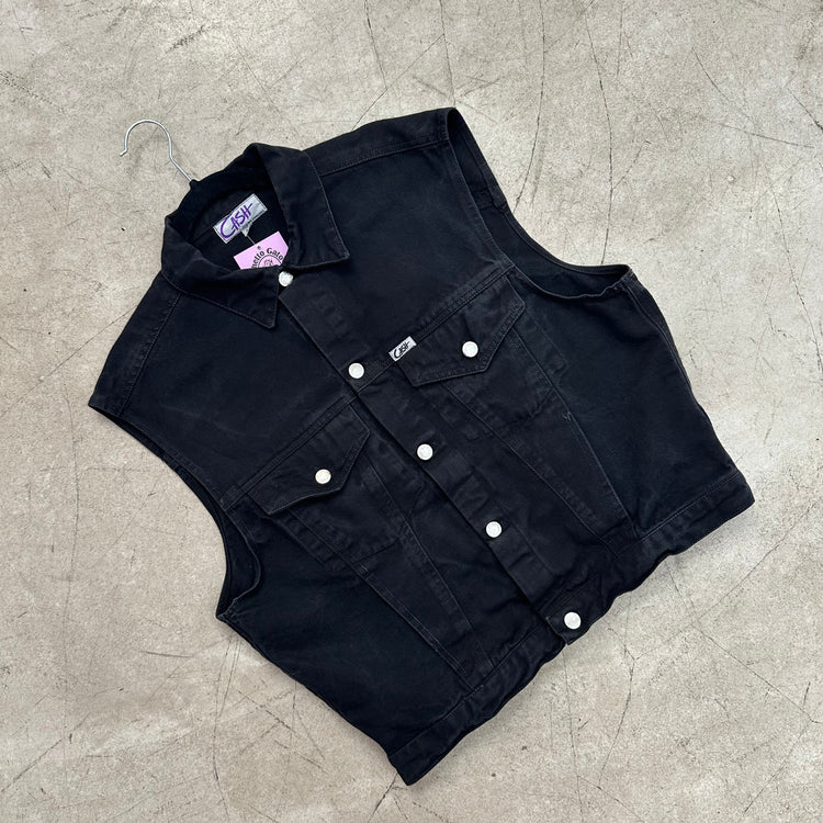 CHALECO DENIM BLACK CASH