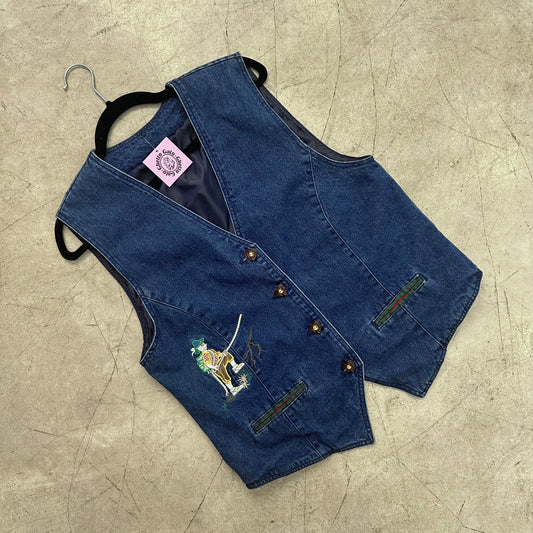 CHALECO DENIM BORDADO