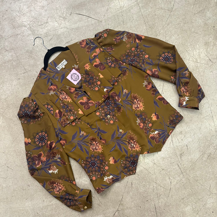 CAMISA BROWN FLORAL TAPETA SALENCA