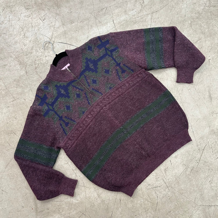 JERSEY POLO PURPLE GREEN PRINT