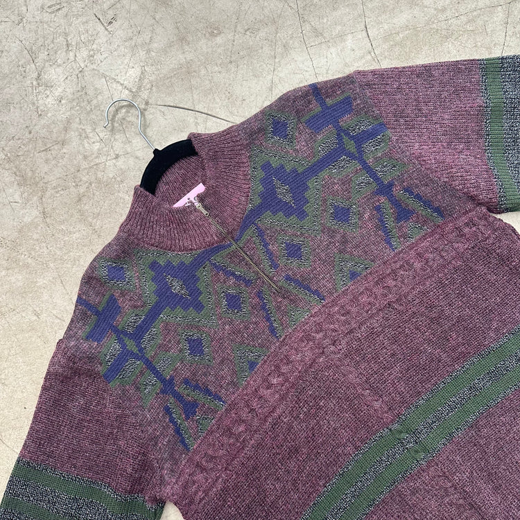 JERSEY POLO PURPLE GREEN PRINT