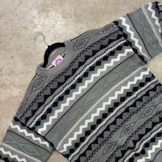 JERSEY GREY BLACK WHITE PRINT