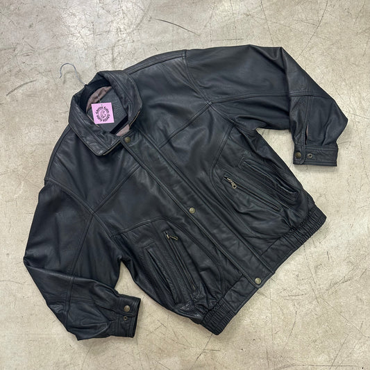 BOMBER PIEL BLACK DONAR