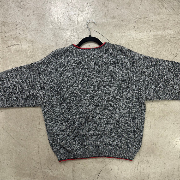 BLUE SEVEN EMBROIDERED GRAY SWEATER