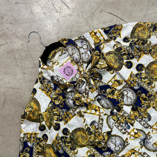 CAMISA BAROQUE WHITE BLUE HANDMADE