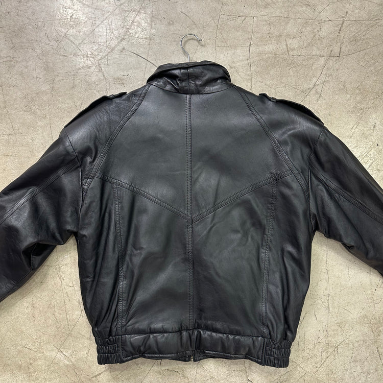 BOMBER PIEL BLACK ACOLCHADA