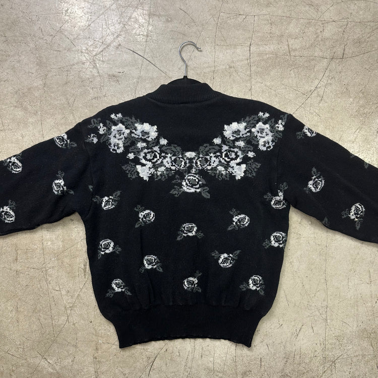 JERSEY BLACK FLORAL CACHAREL