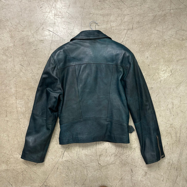 BOMBER BIKER PIEL GREEN AGUAMARINA