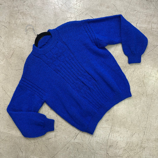 BLAUER MOHAIR-PULLOVER