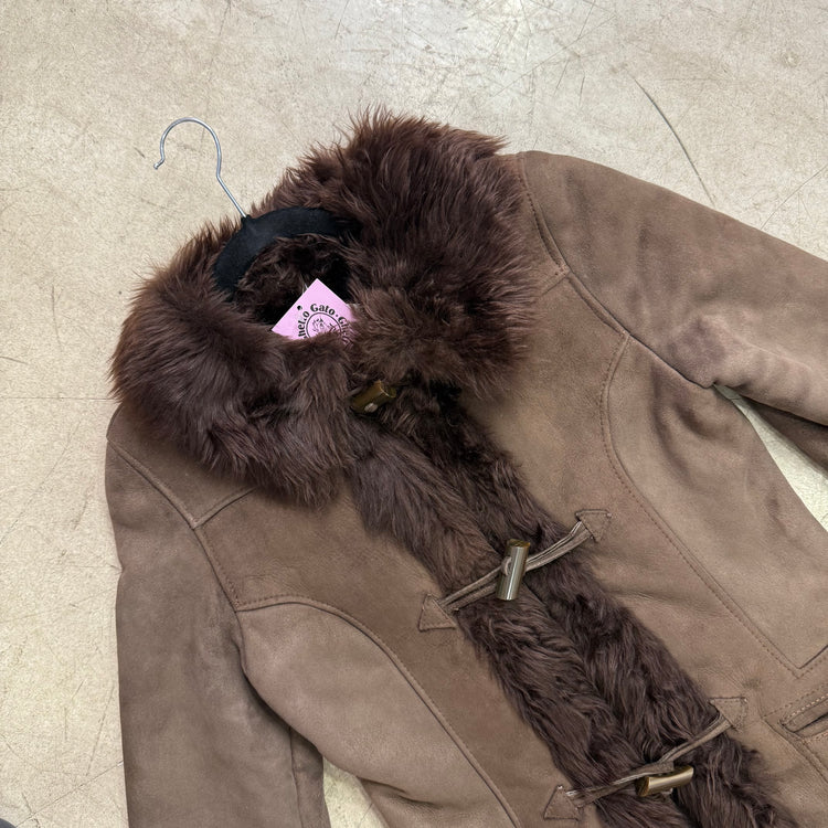 ABRIGO ANTE SHEARLING BROWN