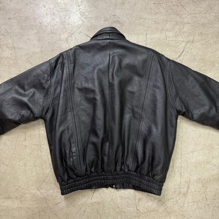 BOMBER PIEL BLACK ACOLCHADA