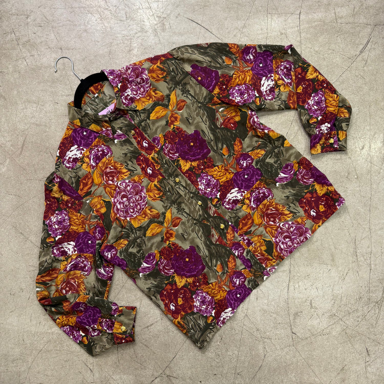 CAMISA MULTICOLOR FLORAL ORANGE PURPLE