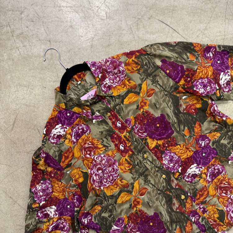 CAMISA MULTICOLOR FLORAL ORANGE PURPLE