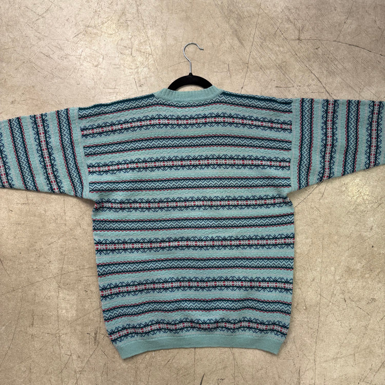 BLAUER MOHAIR-PULLOVER