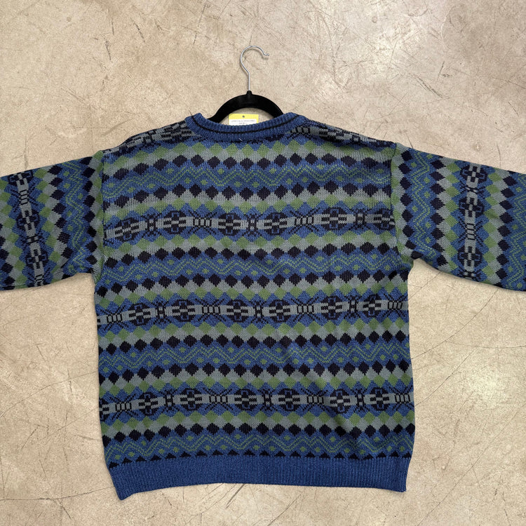 BLAUER MOHAIR-PULLOVER