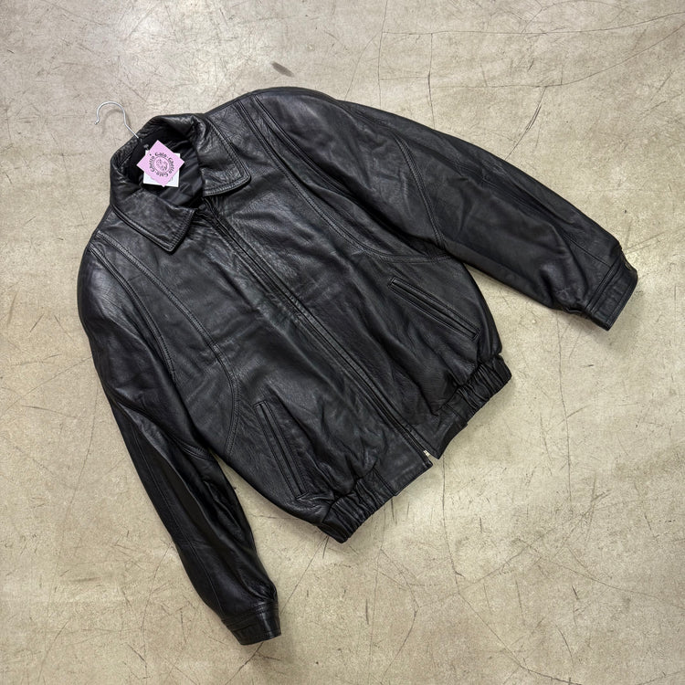 BOMBER ACOLCHADA PIEL BLACK