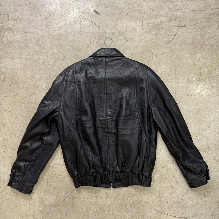 BOMBER ACOLCHADA PIEL BLACK