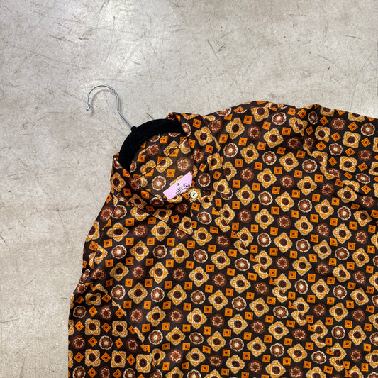 CAMISA 70s ORANGE BROWN PRINT