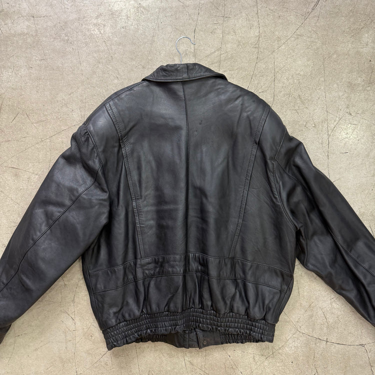 BOMBER ACOLCHADA PIEL BLACK