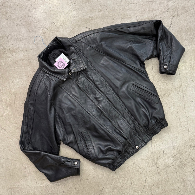 BOMBER PIEL BLACK ACOLCHADA FOREVER