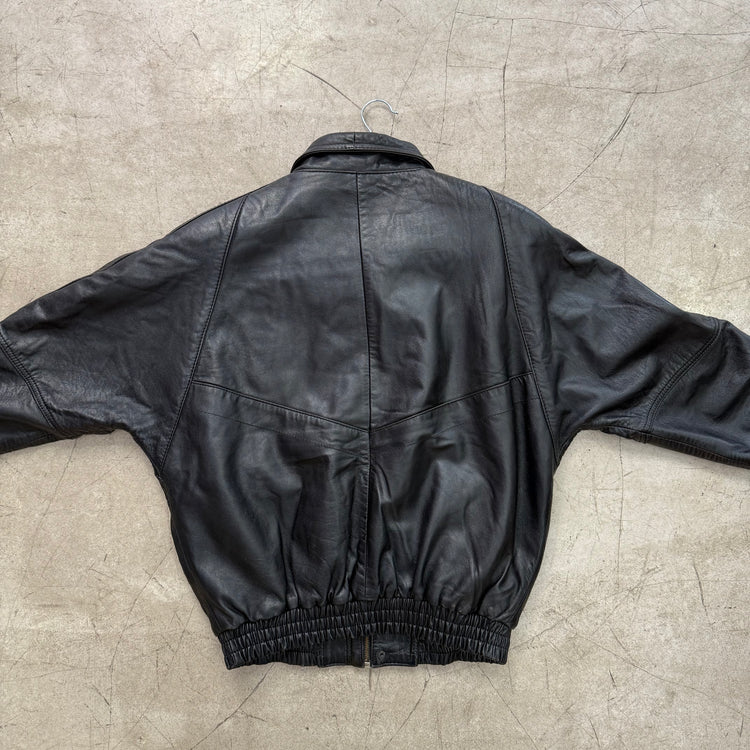 BOMBER PIEL BLACK ACOLCHADA FOREVER